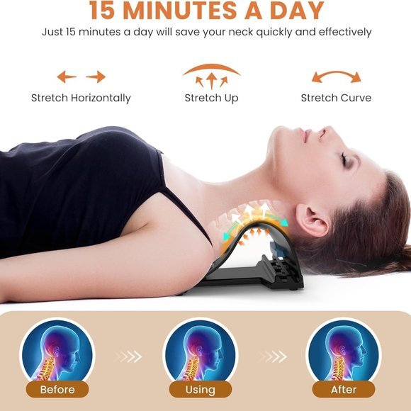 Cervical Traction Device - Heated Neck Stretcher for Instant Neck Pain Reliefβ - Picture 7 of 7